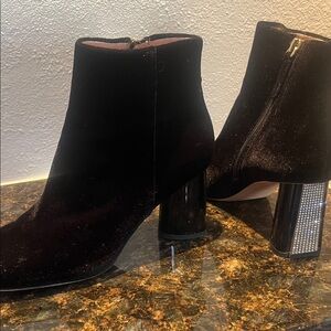 Kate Spade Black Velvet Heeled Boots